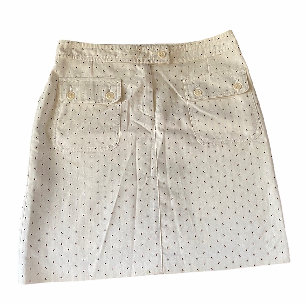Paul & Joe Paris Made in France Embroidered Mini Skirt Size 38 Ivory Textured
